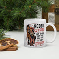 Rodeo Cowgirl Mug: Funny Horse & Rider Ceramic Drinkware