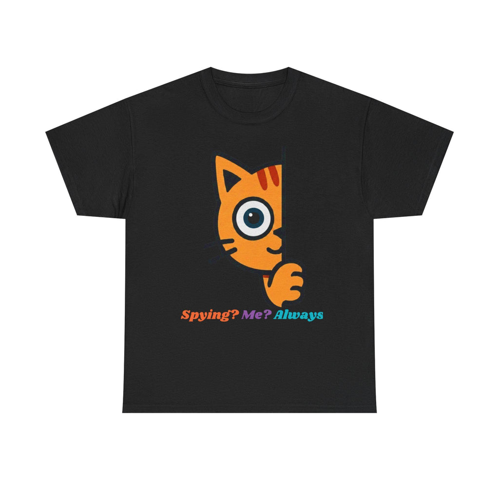 Orange Cat Peeking Tee | Playful Spying Kitty Graphic Shirt