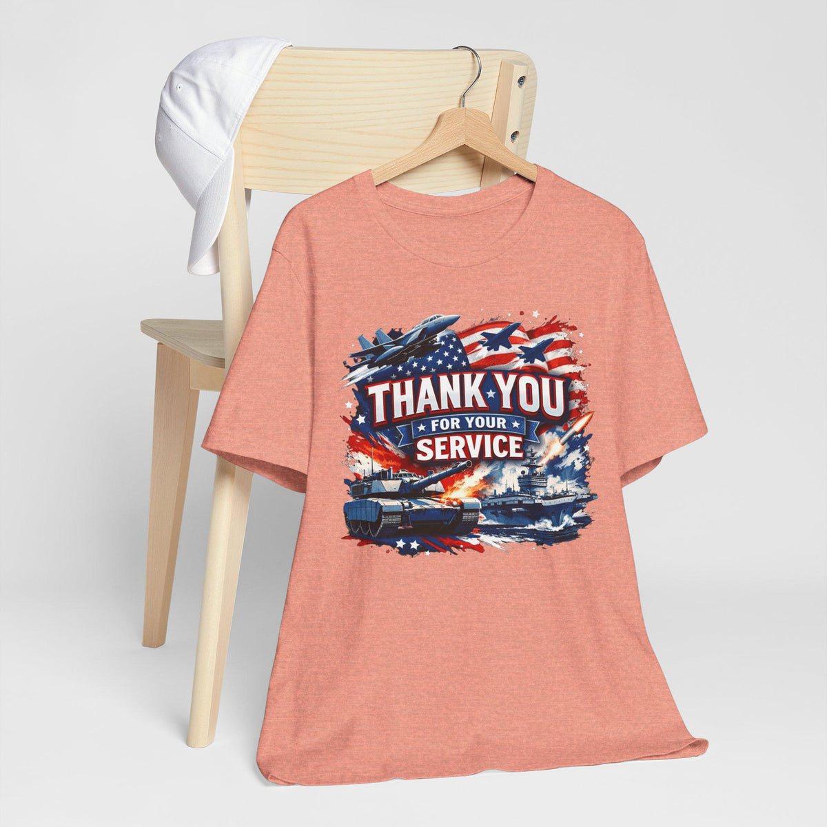 Thank You For Your Service Military Tribute T-Shirt | American Flag Jets Tank