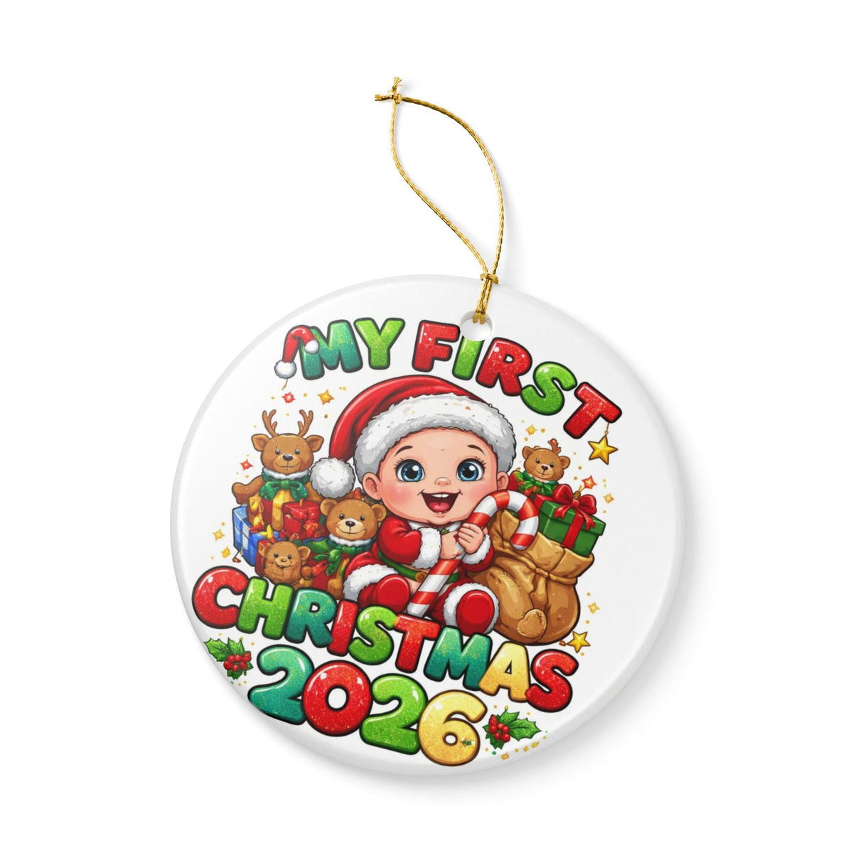 My First Christmas 2026 Baby Ornament | Ceramic Ornament