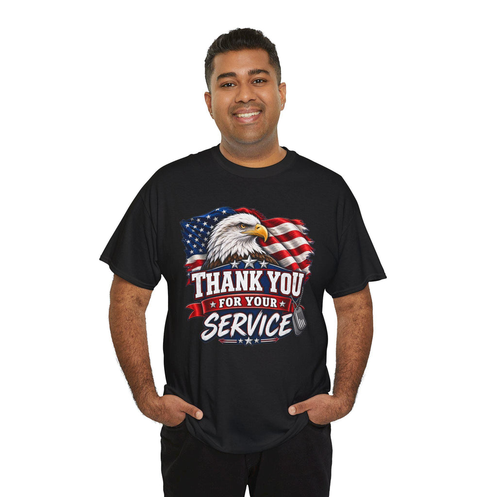 Thank You For Your Service T-Shirt | Eagle American Flag Military Tribute