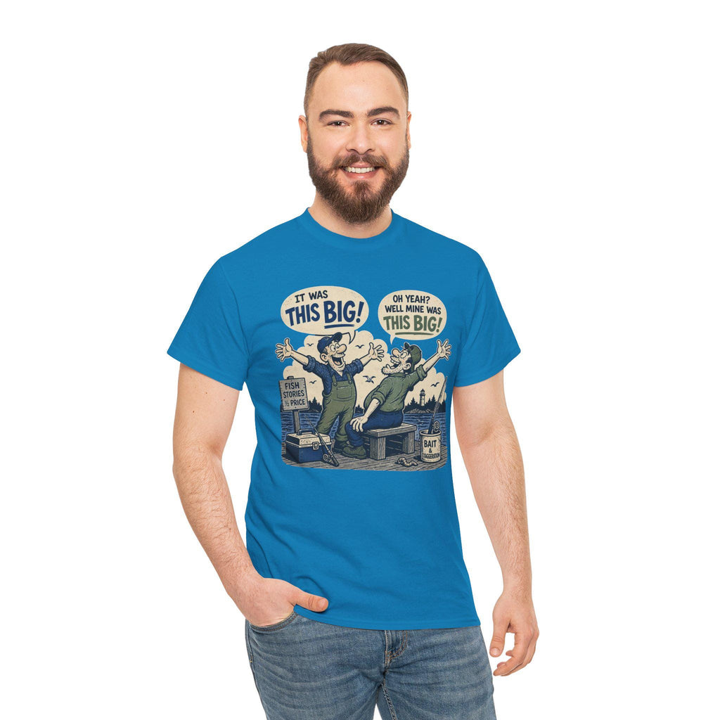 Fishing Tale This Big T-Shirt | Retro Cartoon Fishermen Tee