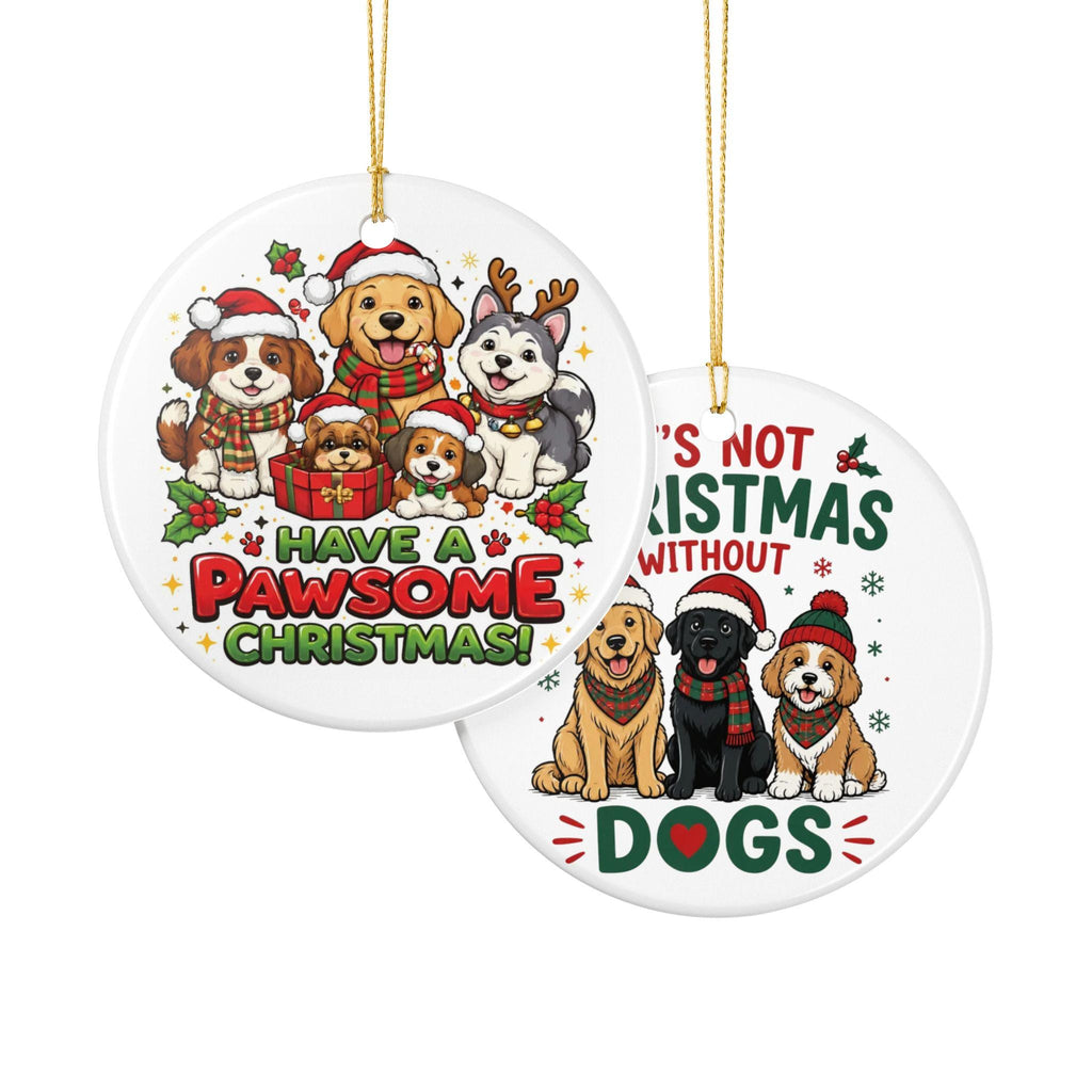Ceramic Dog Christmas Ornament | Festive Pawsome Holiday Tree Decor