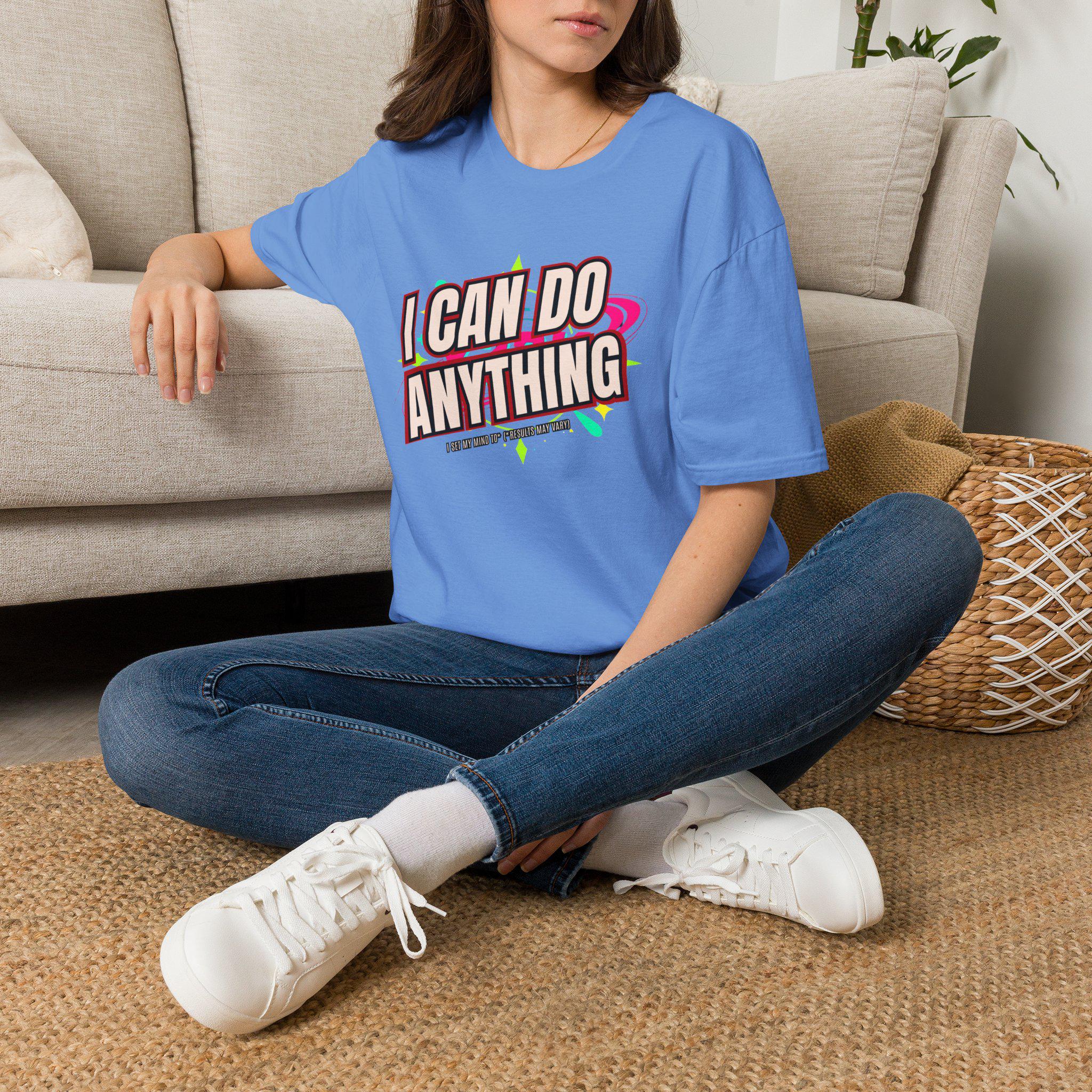 I Can Do Anything Motivational T-Shirt, Retro Positive Quote Tee, Inspirational Gift for Her, Empowerment Graphic Tee, Confidence Shirt