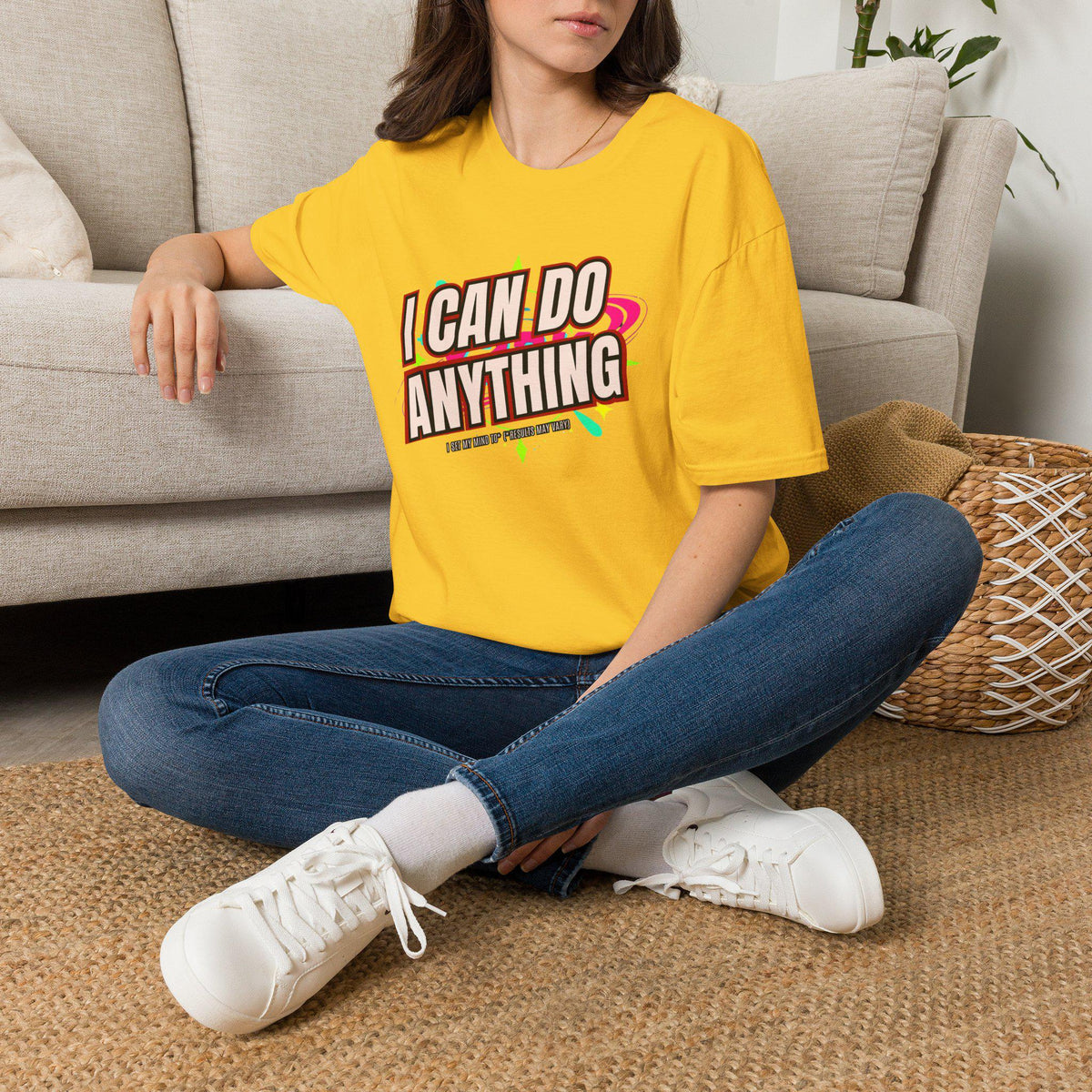 I Can Do Anything Motivational T-Shirt, Retro Positive Quote Tee, Inspirational Gift for Her, Empowerment Graphic Tee, Confidence Shirt