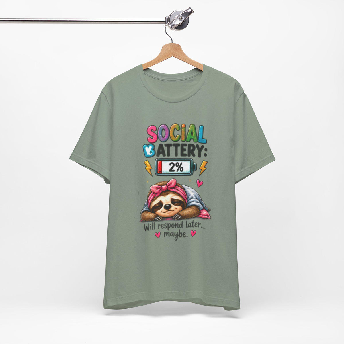 Social Battery Low Tee | Funny Introvert Shirt, Fun Sarcasm Tee Shirt, Bella Canvas Tee