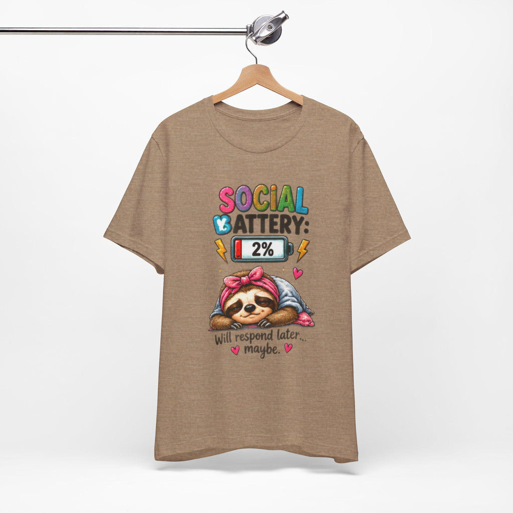 Social Battery Low Tee | Funny Introvert Shirt, Fun Sarcasm Tee Shirt, Bella Canvas Tee