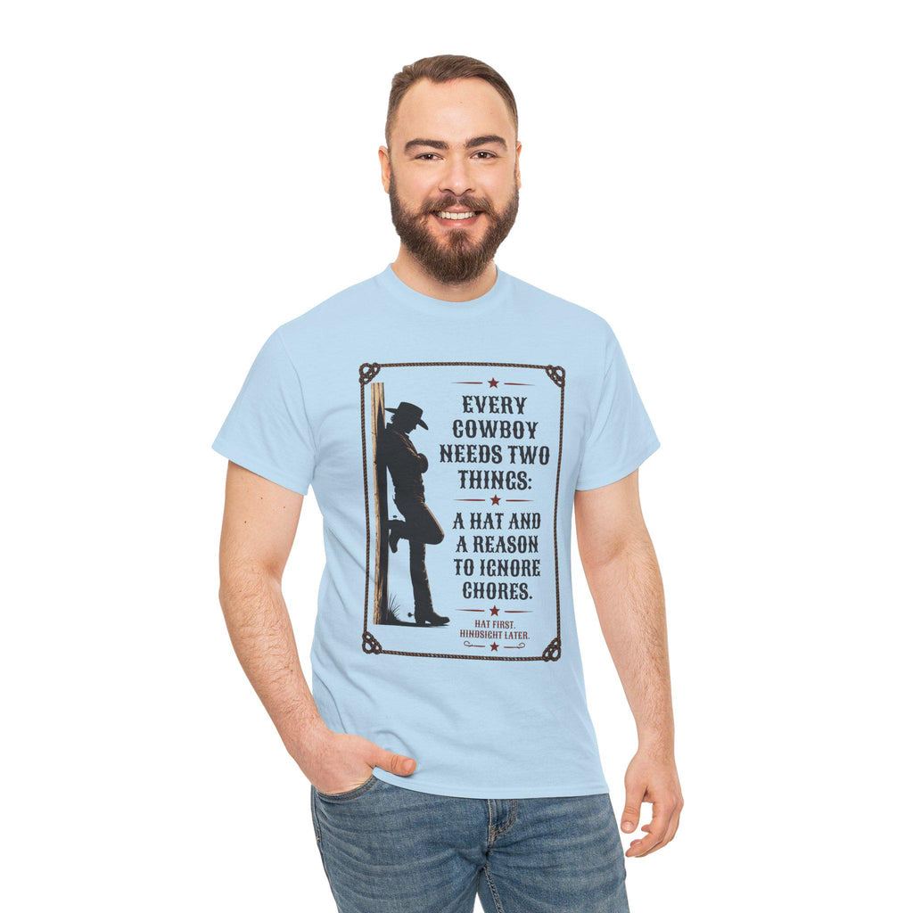 Every Cowboy Needs Two Things T-Shirt | Cowboy Silhouette, Western Quote