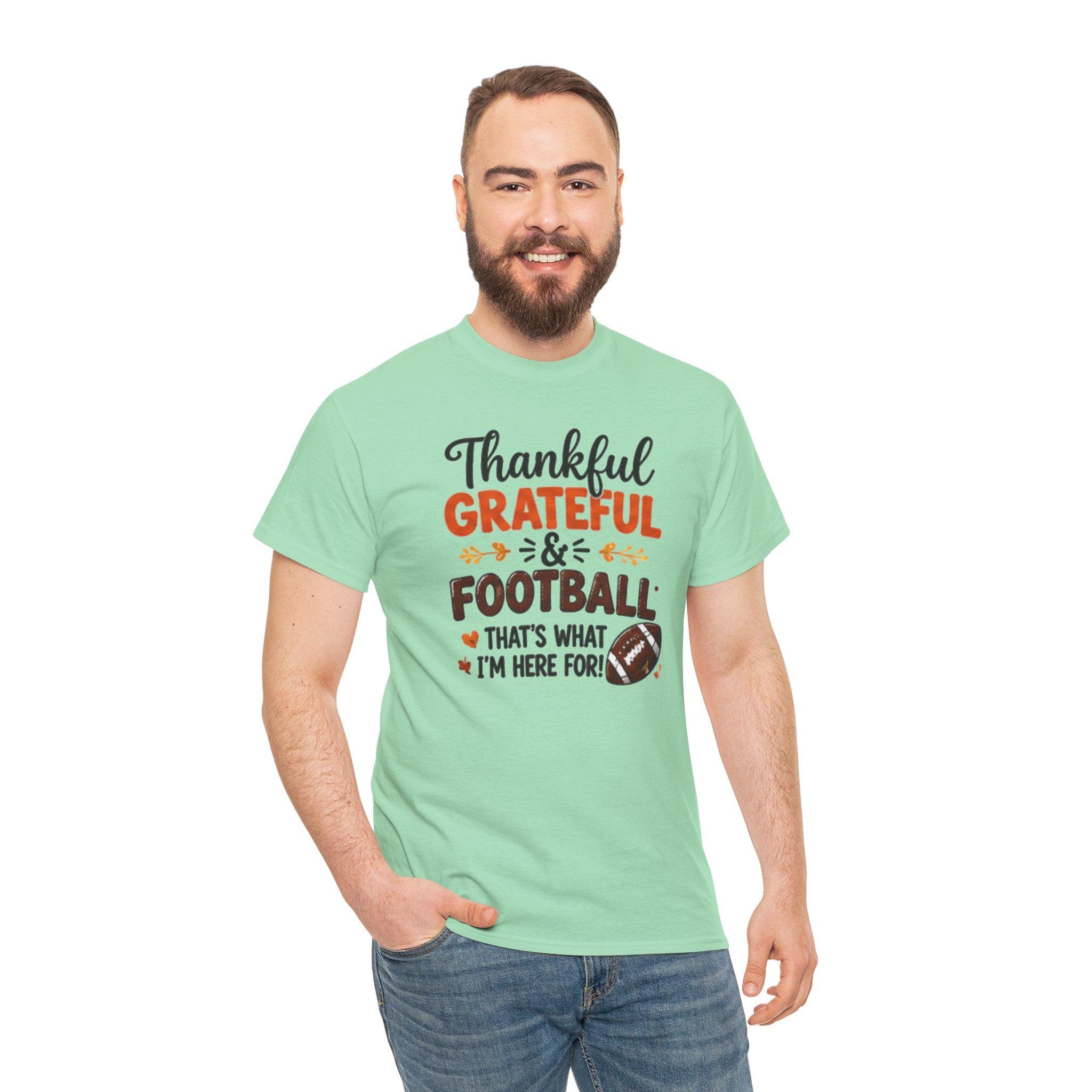 Thanksgiving Football Tee, Thankful Grateful & Football T-Shirt