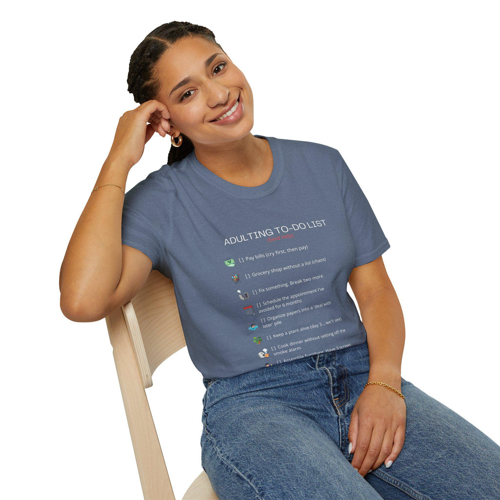 Adult To-Do List T-Shirt | Minimalist Humor Graphic Tee