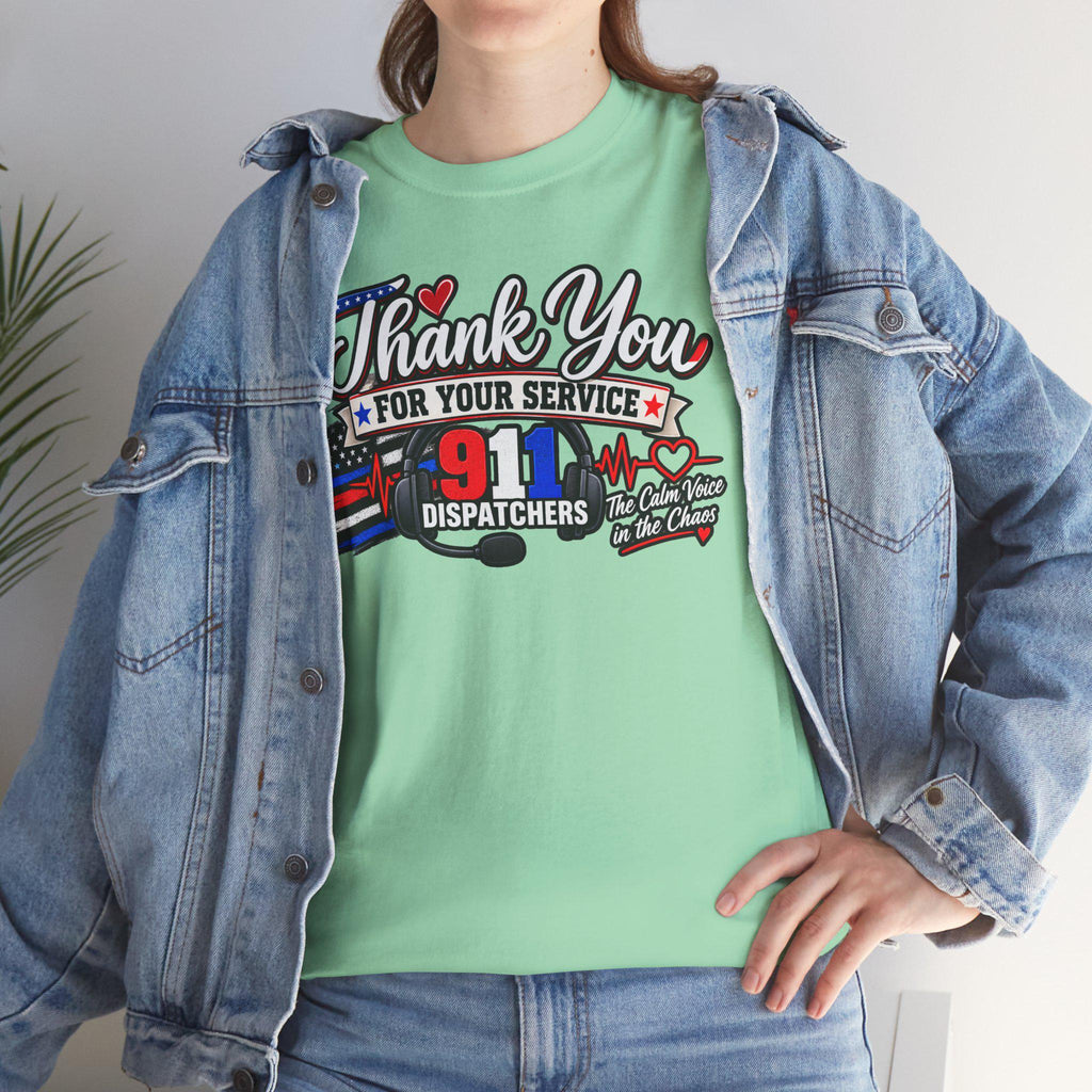 Thank You For Your Service 911 Dispatchers T-Shirt | American Flag Emergency Communicators
