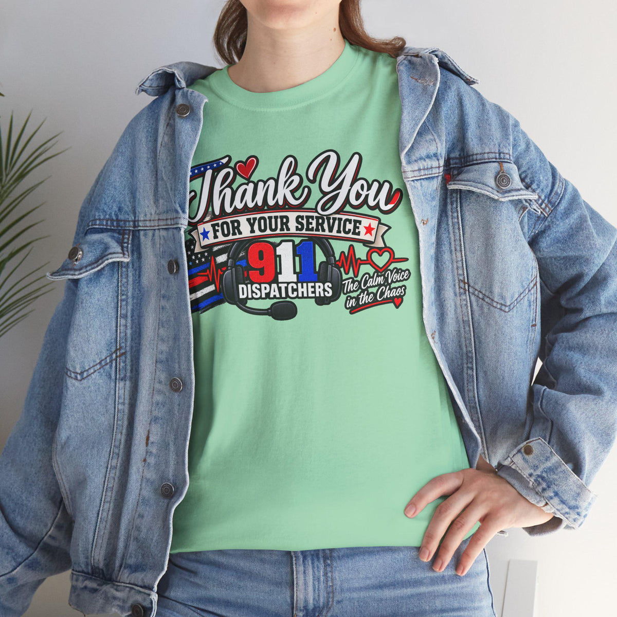 Thank You For Your Service 911 Dispatchers T-Shirt | American Flag Emergency Communicators