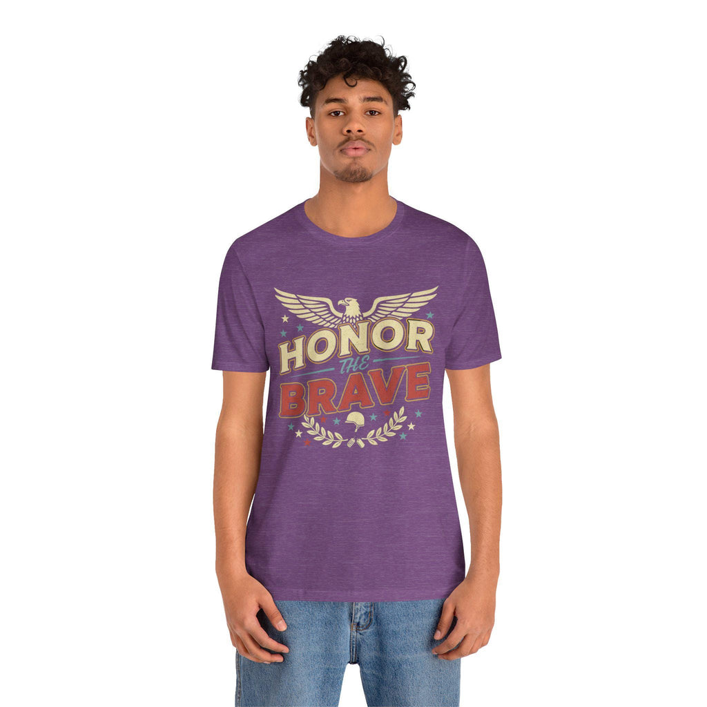 Honor the Brave T-Shirt | Patriotic Eagle Military Tribute Tee