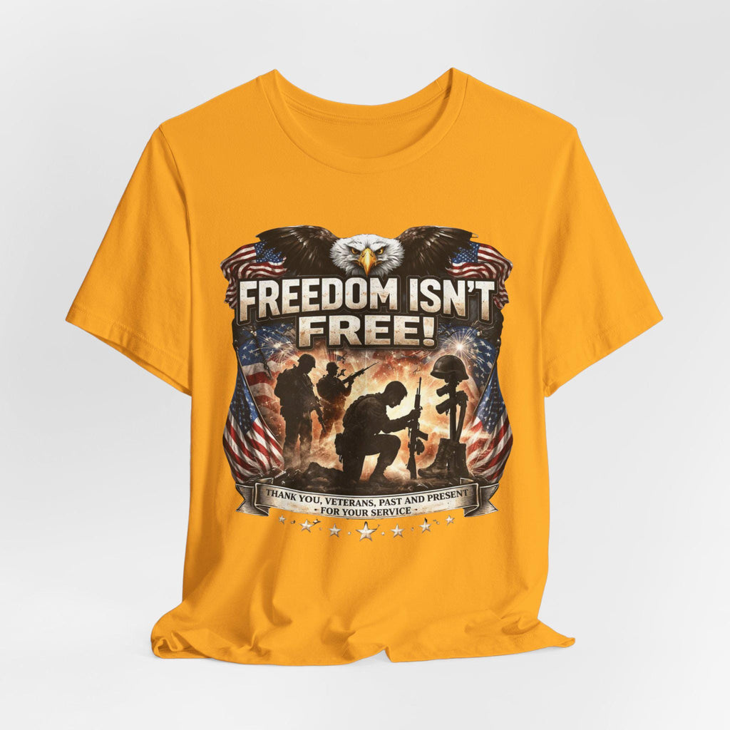 Military Memorial T-Shirt | American Flag Eagle, Veteran Service Honor