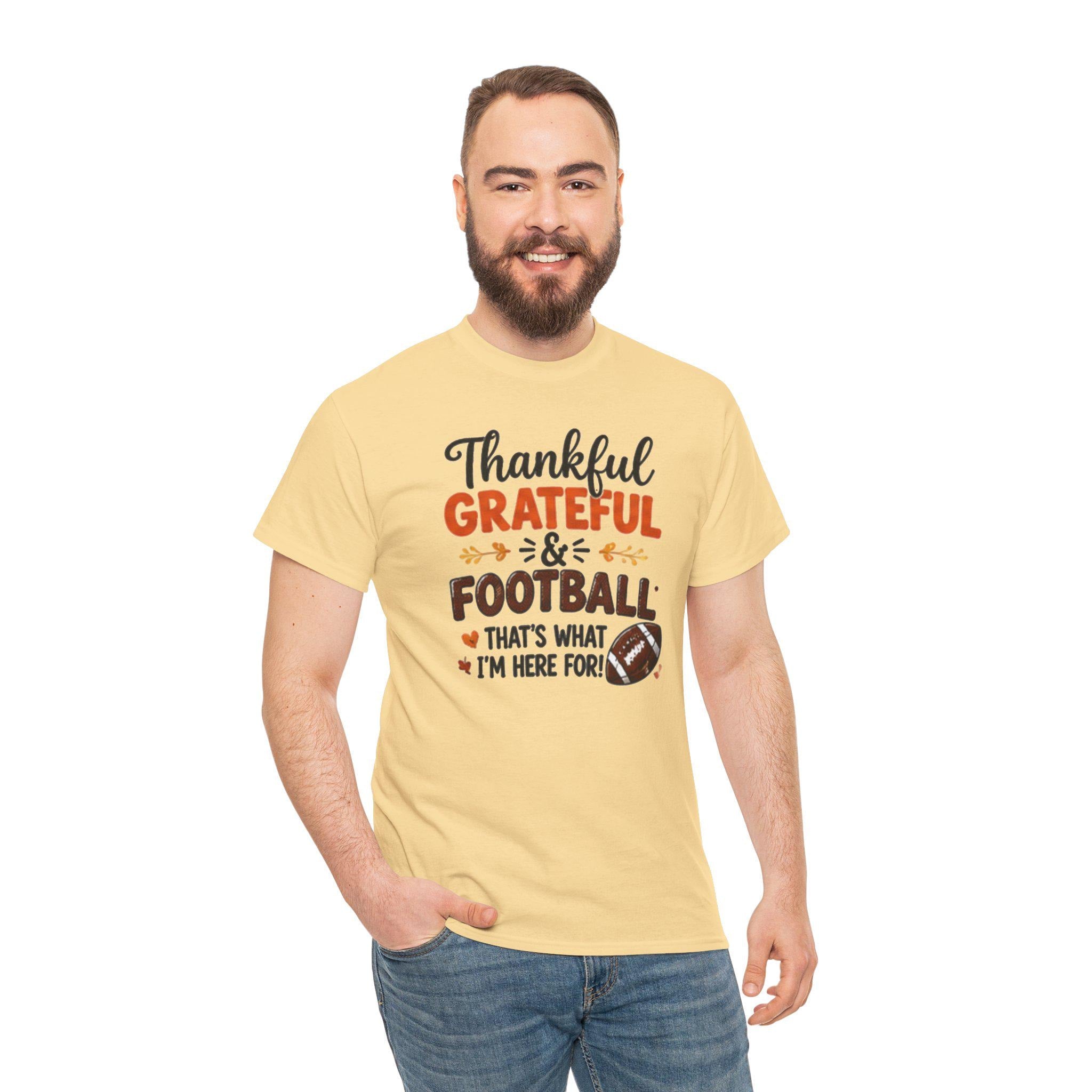 Thanksgiving Football Tee, Thankful Grateful & Football T-Shirt