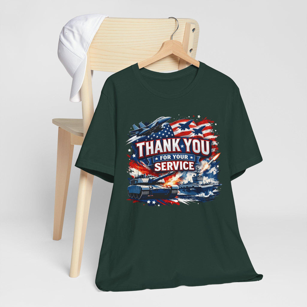 Thank You For Your Service Military Tribute T-Shirt | American Flag Jets Tank