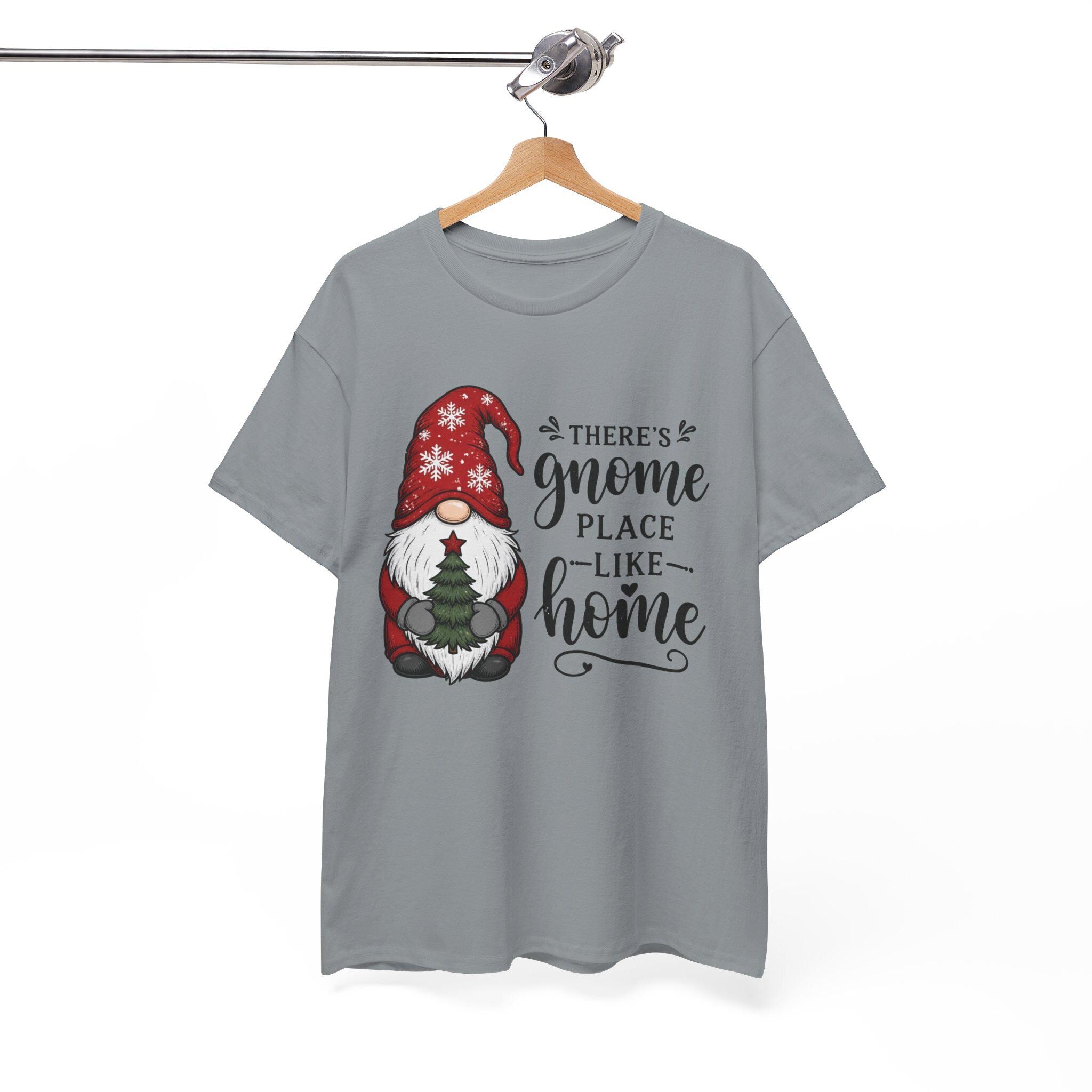 Gnome Place Like Home Tee | Christmas Gnome Holding Tree