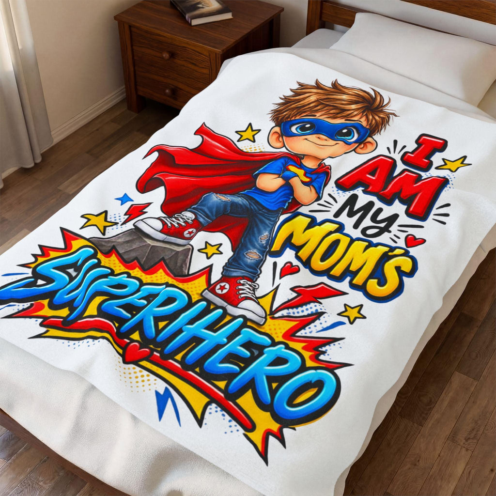 Kids Superhero blanket, cozy kid throw, mom superpower