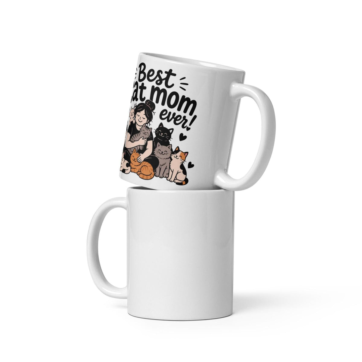Cat Mom Ceramic Mug – Coffee Lover Gift, Vivid Print Dishwasher Safe