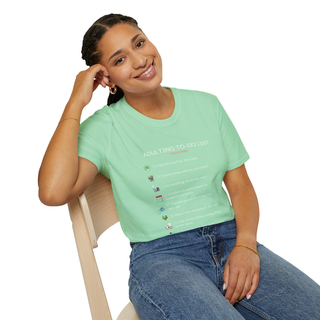 Adult To-Do List T-Shirt | Minimalist Humor Graphic Tee