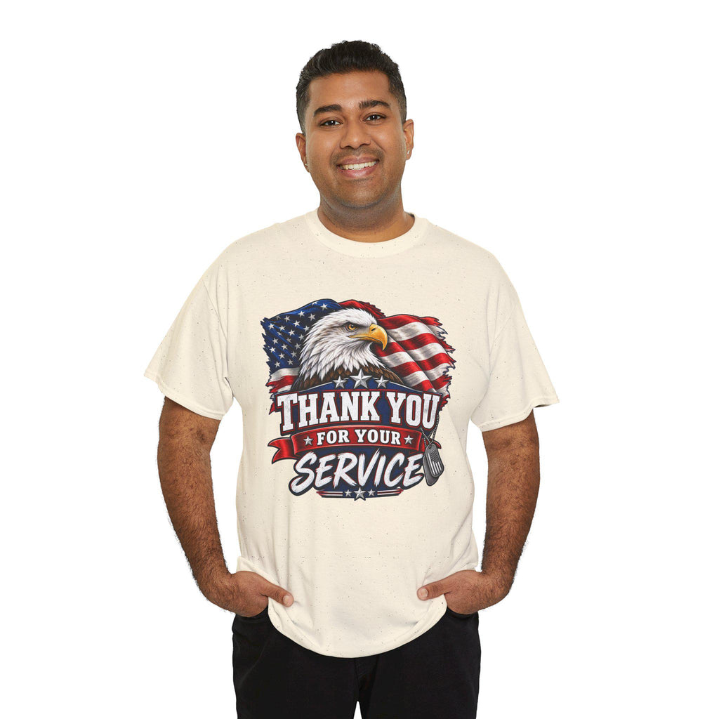 Thank You For Your Service T-Shirt | Eagle American Flag Military Tribute
