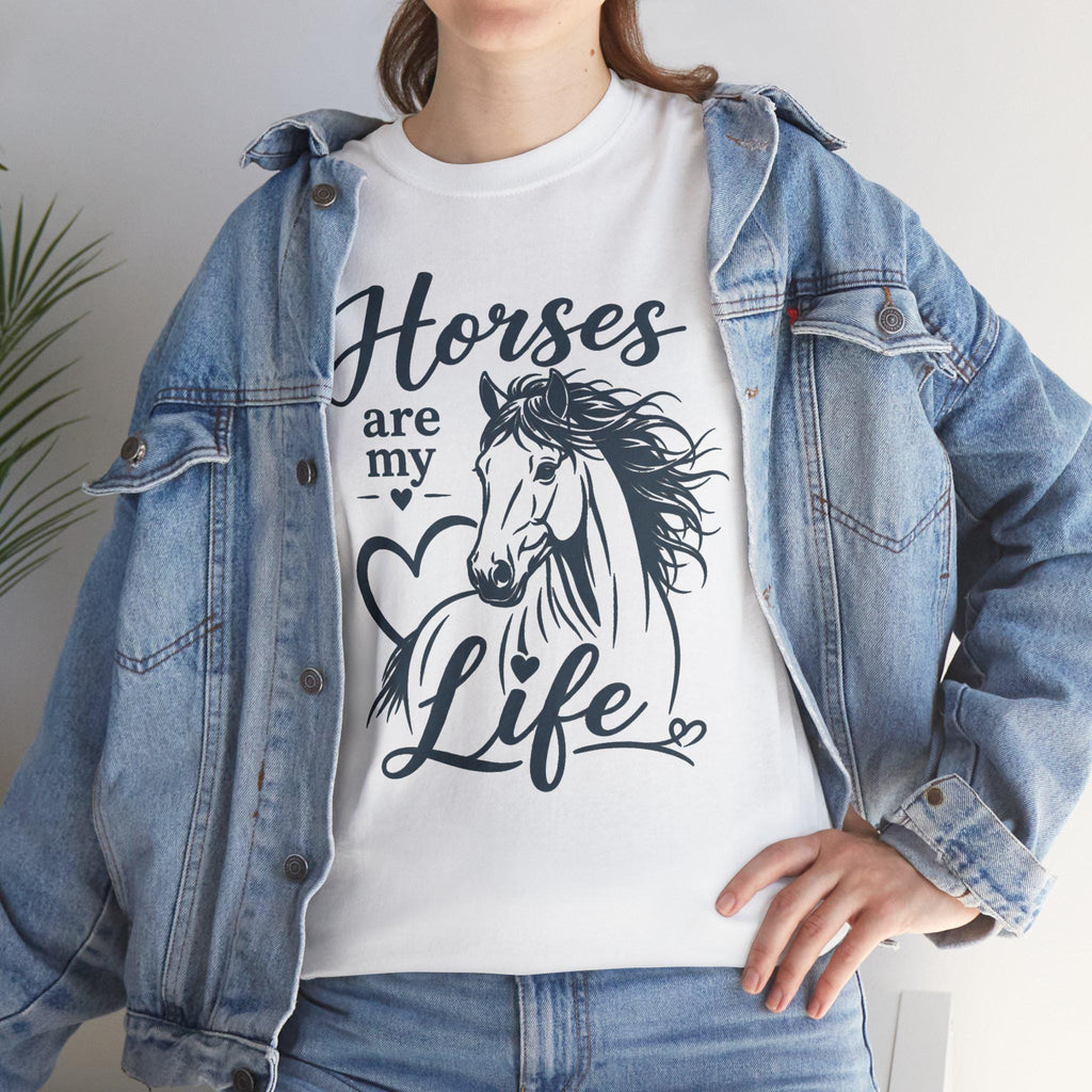Horses Are My Life shirt Tee | Horse sketch, heart design
