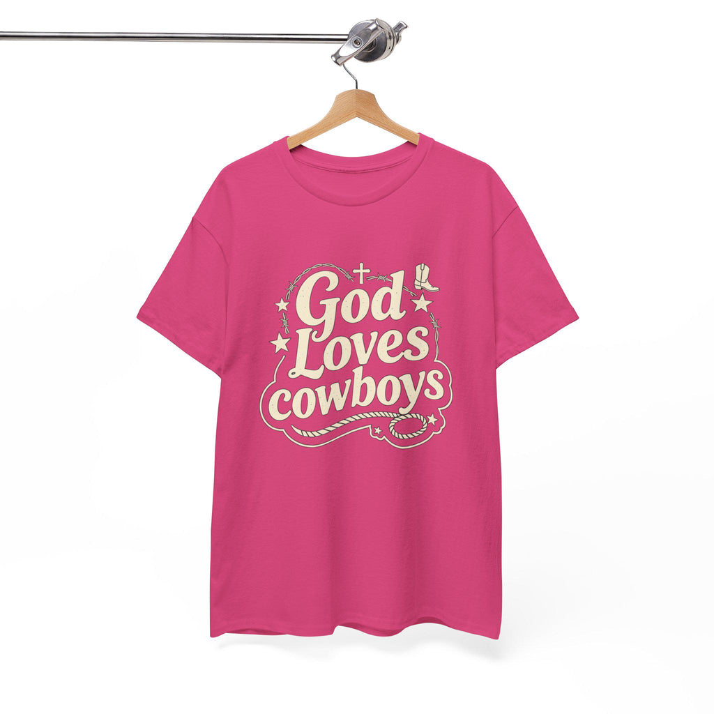 God Loves Cowboys T-Shirt | Western Christian Typography Tee