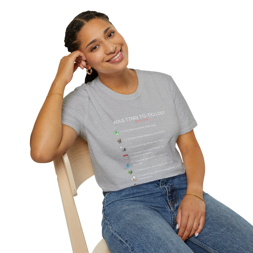 Adult To-Do List T-Shirt | Minimalist Humor Graphic Tee