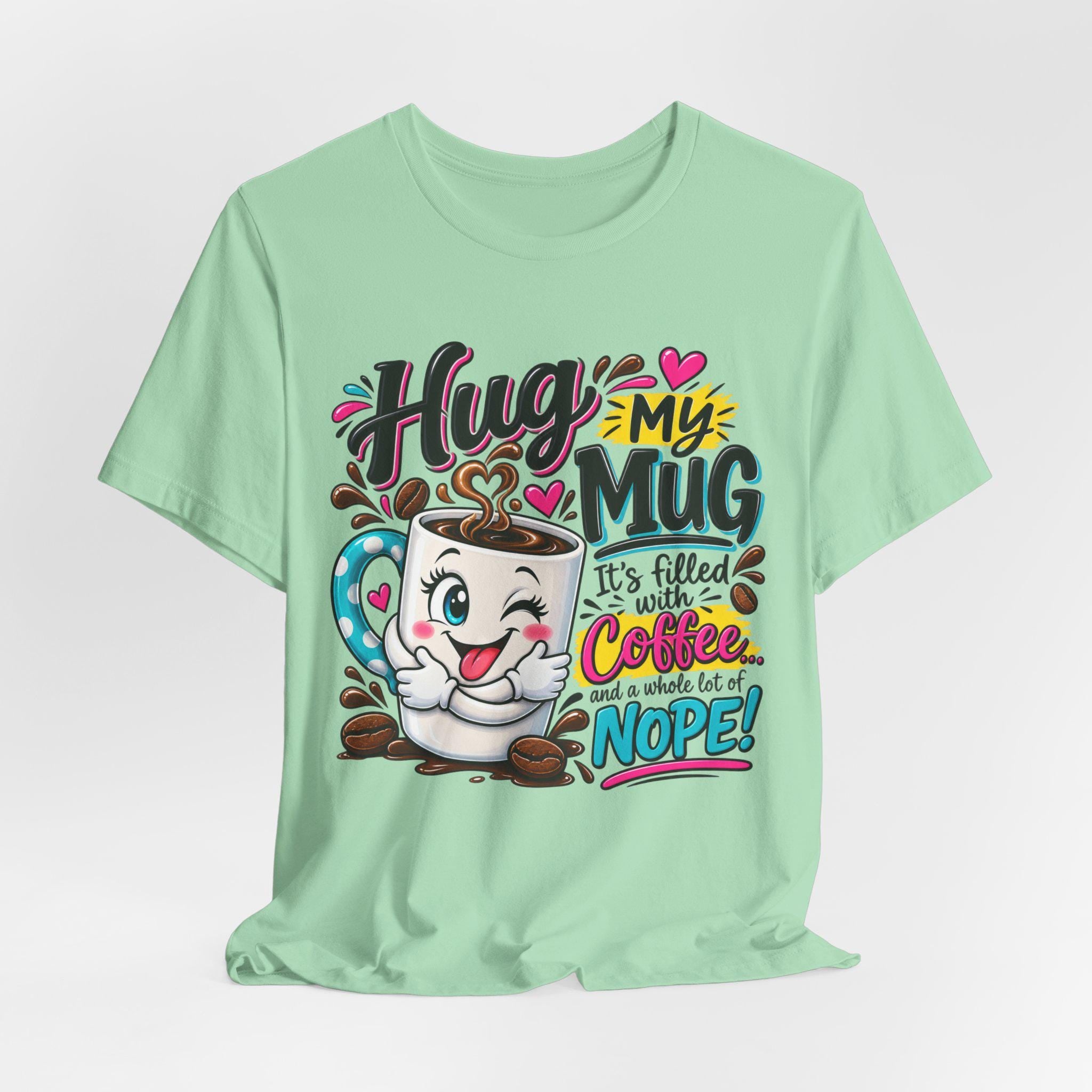 Coffee Mug Cartoon T-Shirt | Humorous Caffeine Lover Tee