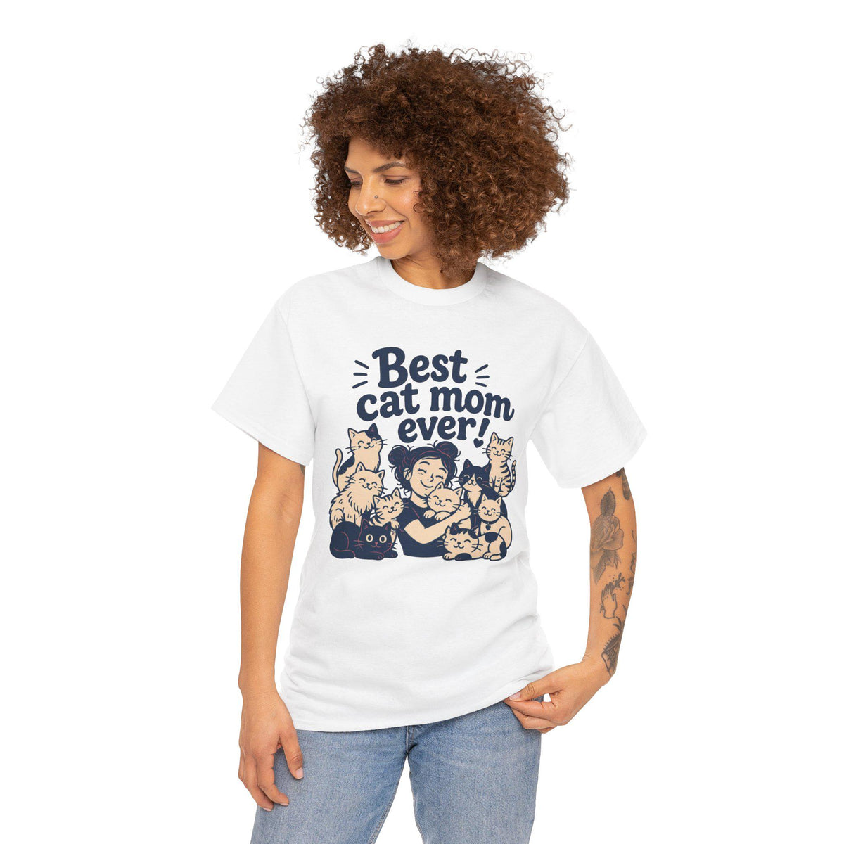 Cat Mom T-Shirt | Playful Clowder, Vintage Palette Graphic Tee