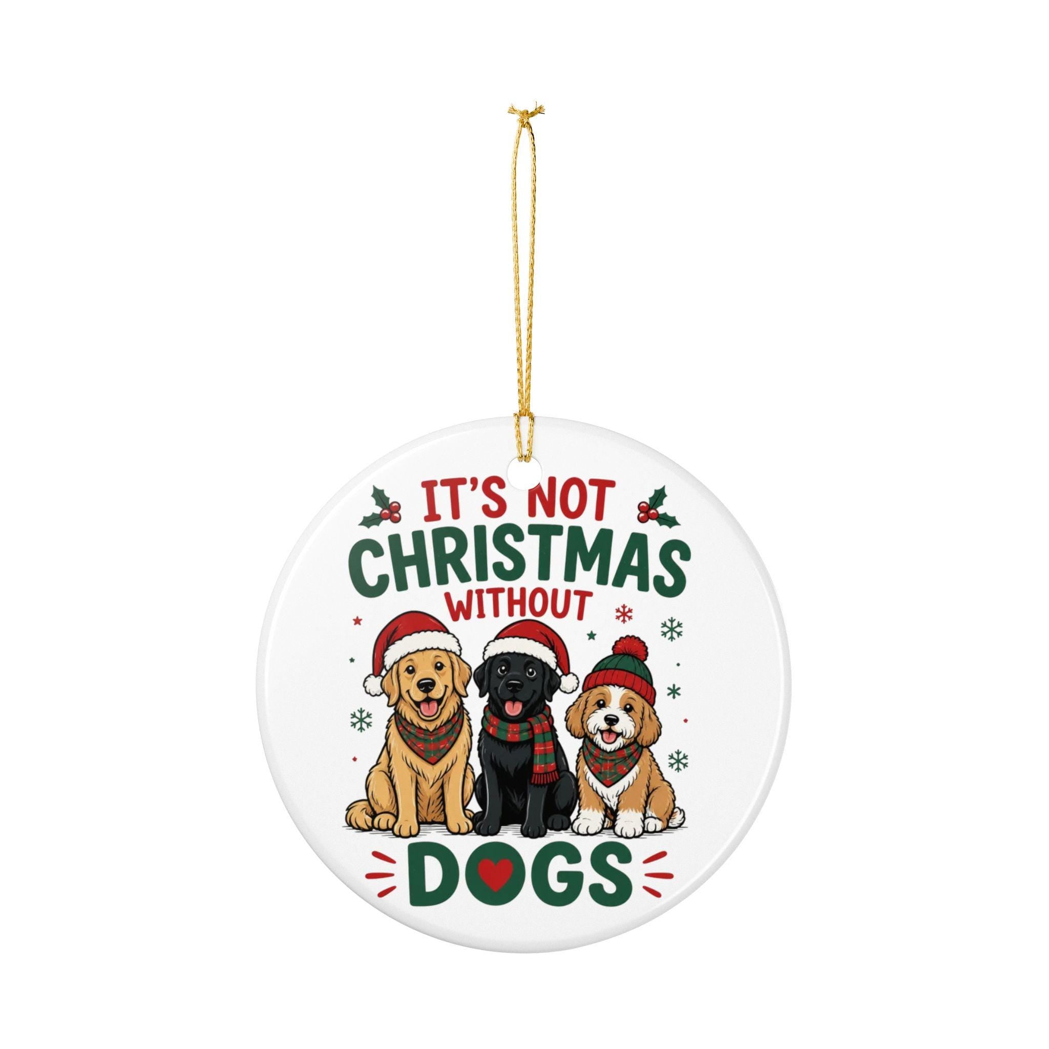 Ceramic Dog Christmas Ornament | Festive Pawsome Holiday Tree Decor