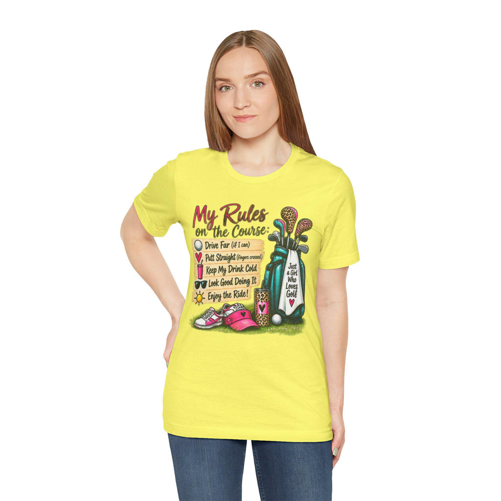 Golf Course Rules Tee | Women's Humorous Golf Shirt