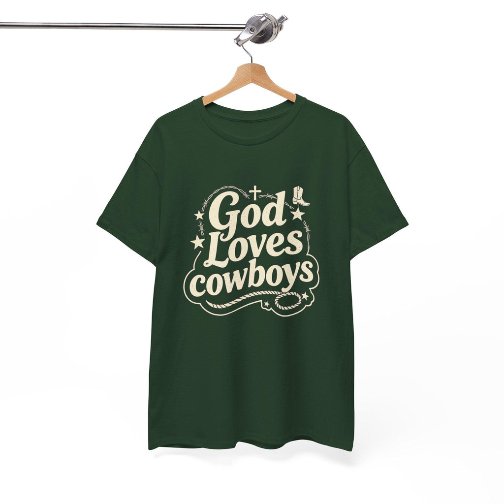 God Loves Cowboys T-Shirt | Western Christian Typography Tee