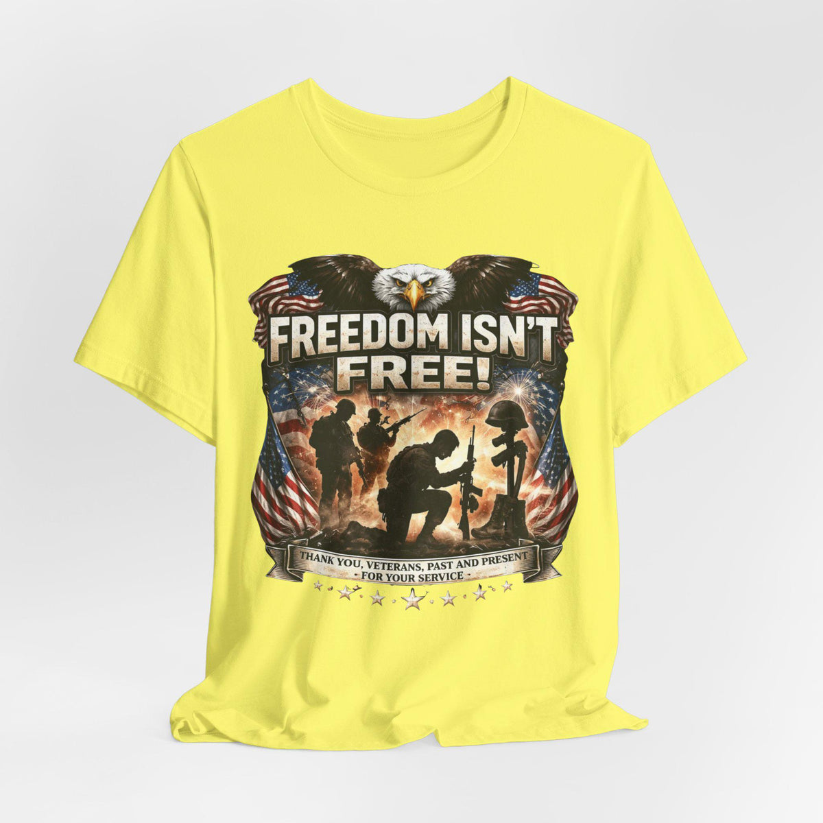 Military Memorial T-Shirt | American Flag Eagle, Veteran Service Honor