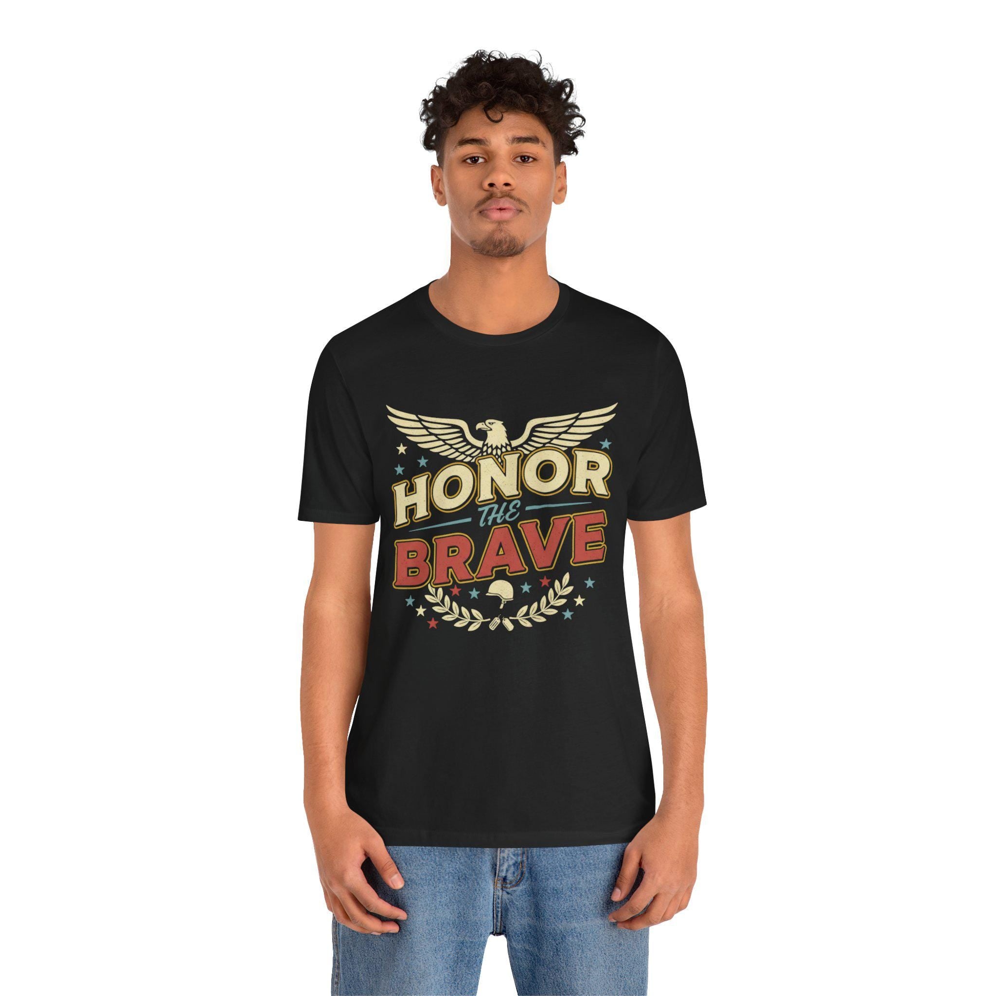 Honor the Brave T-Shirt | Patriotic Eagle Military Tribute Tee