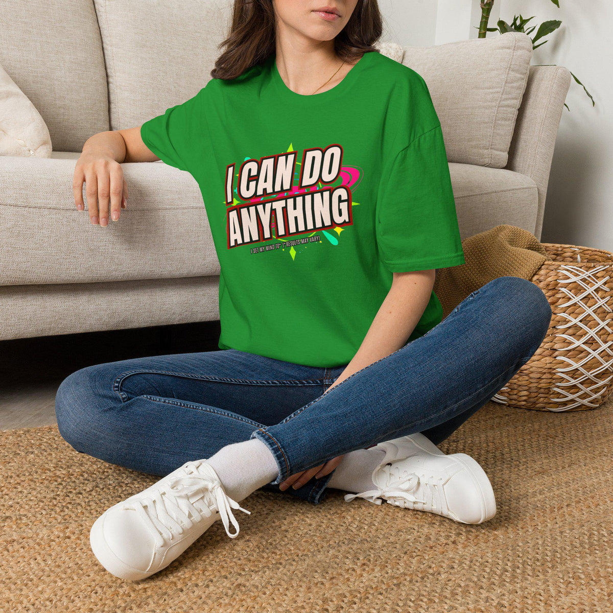 I Can Do Anything Motivational T-Shirt, Retro Positive Quote Tee, Inspirational Gift for Her, Empowerment Graphic Tee, Confidence Shirt