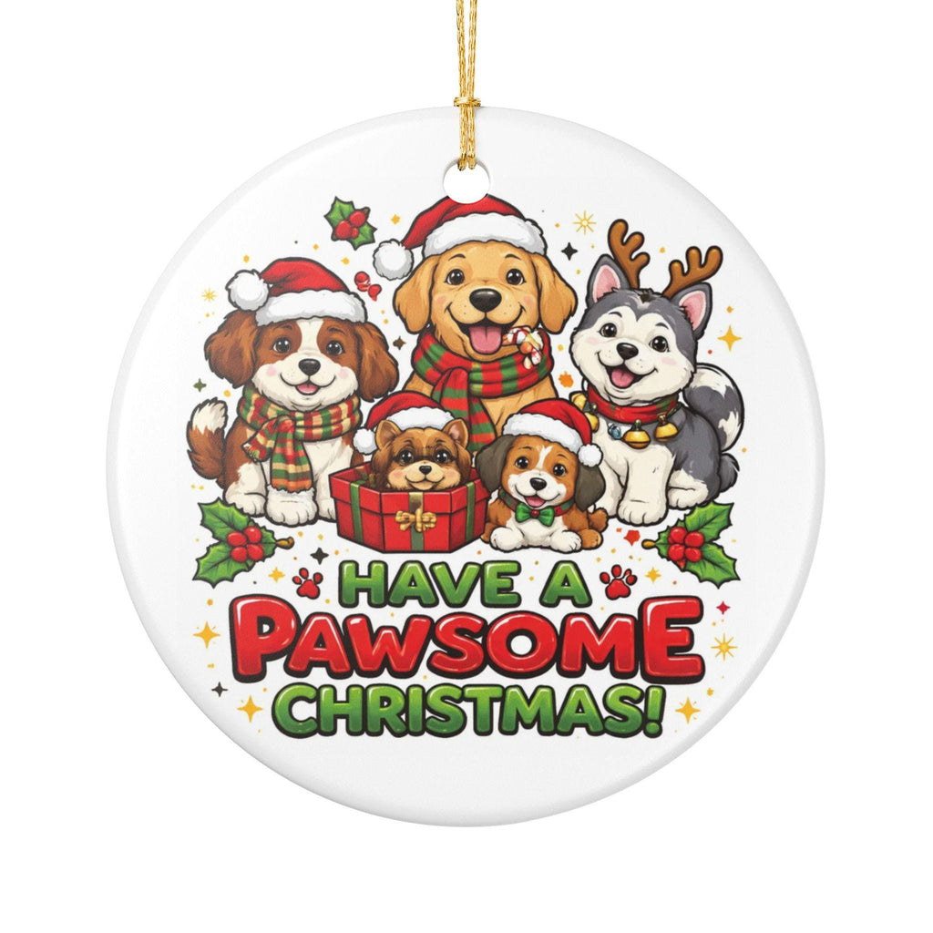 Ceramic Dog Christmas Ornament | Festive Pawsome Holiday Tree Decor