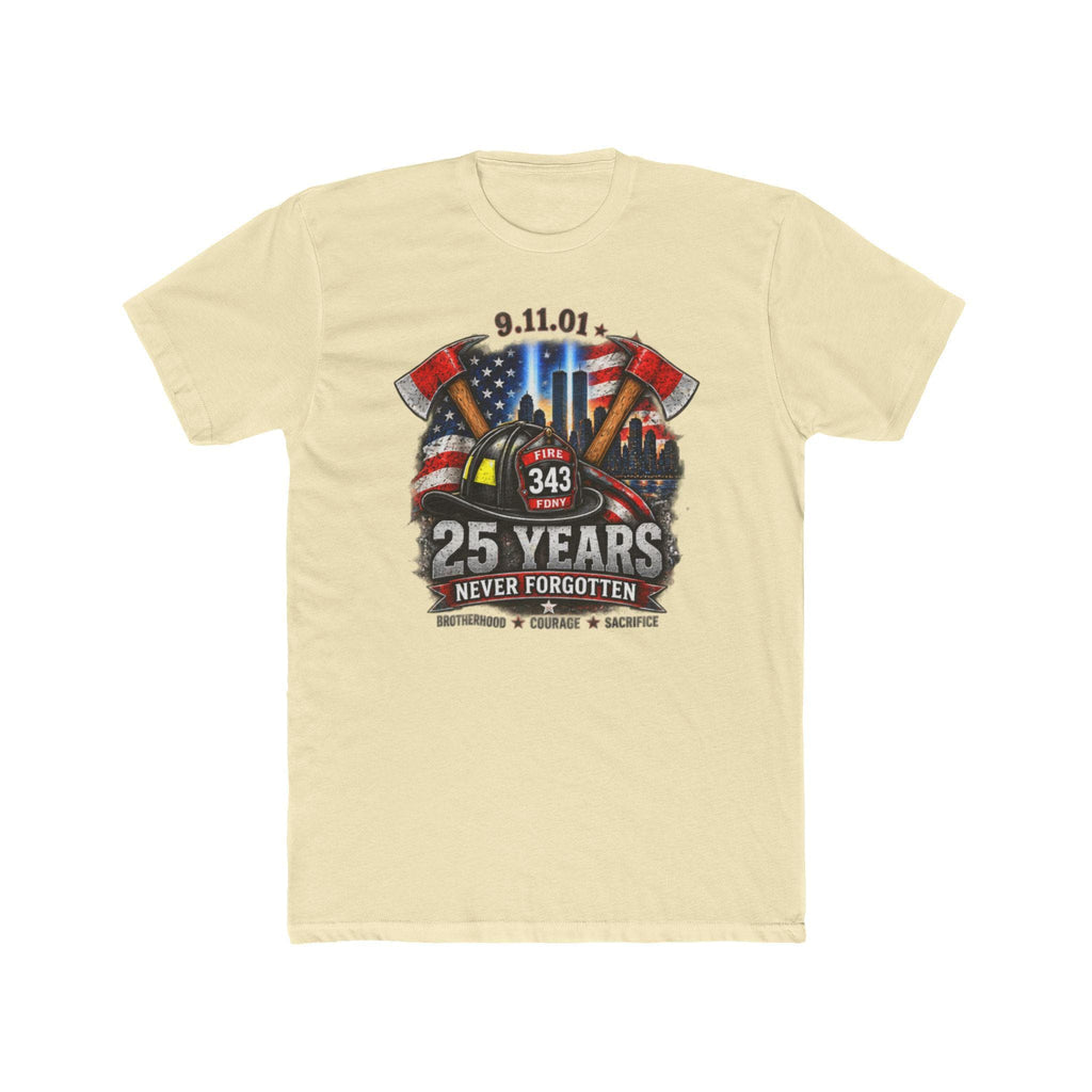 9/11 25 Years Never Forgotten Tee | 9 11 Firefighter Tribute, 343 Helmet Memorial