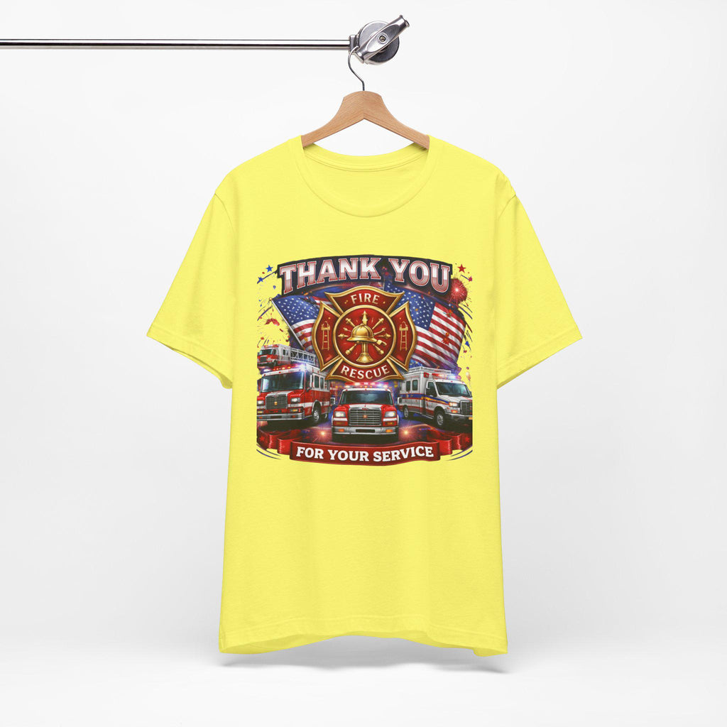 Thank You Fire Rescue For Your Service T-Shirt | Firefighter Tribute Tee