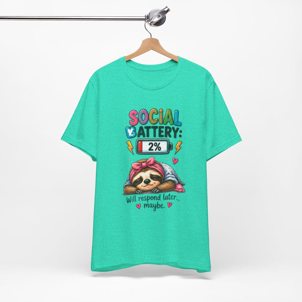 Social Battery Low Tee | Funny Introvert Shirt, Fun Sarcasm Tee Shirt, Bella Canvas Tee