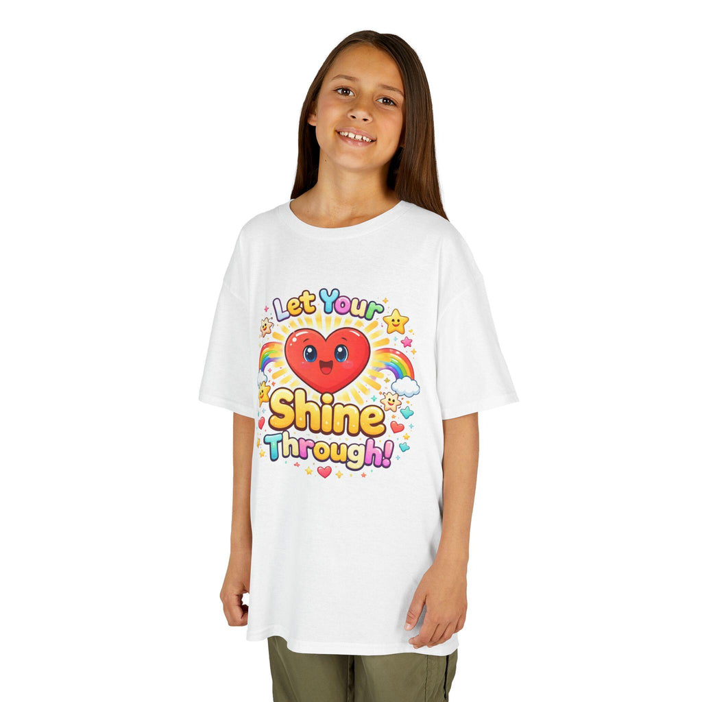 Kids Rainbow Heart Tee | Positive Quote, Stars, Clouds Graphic Shirt