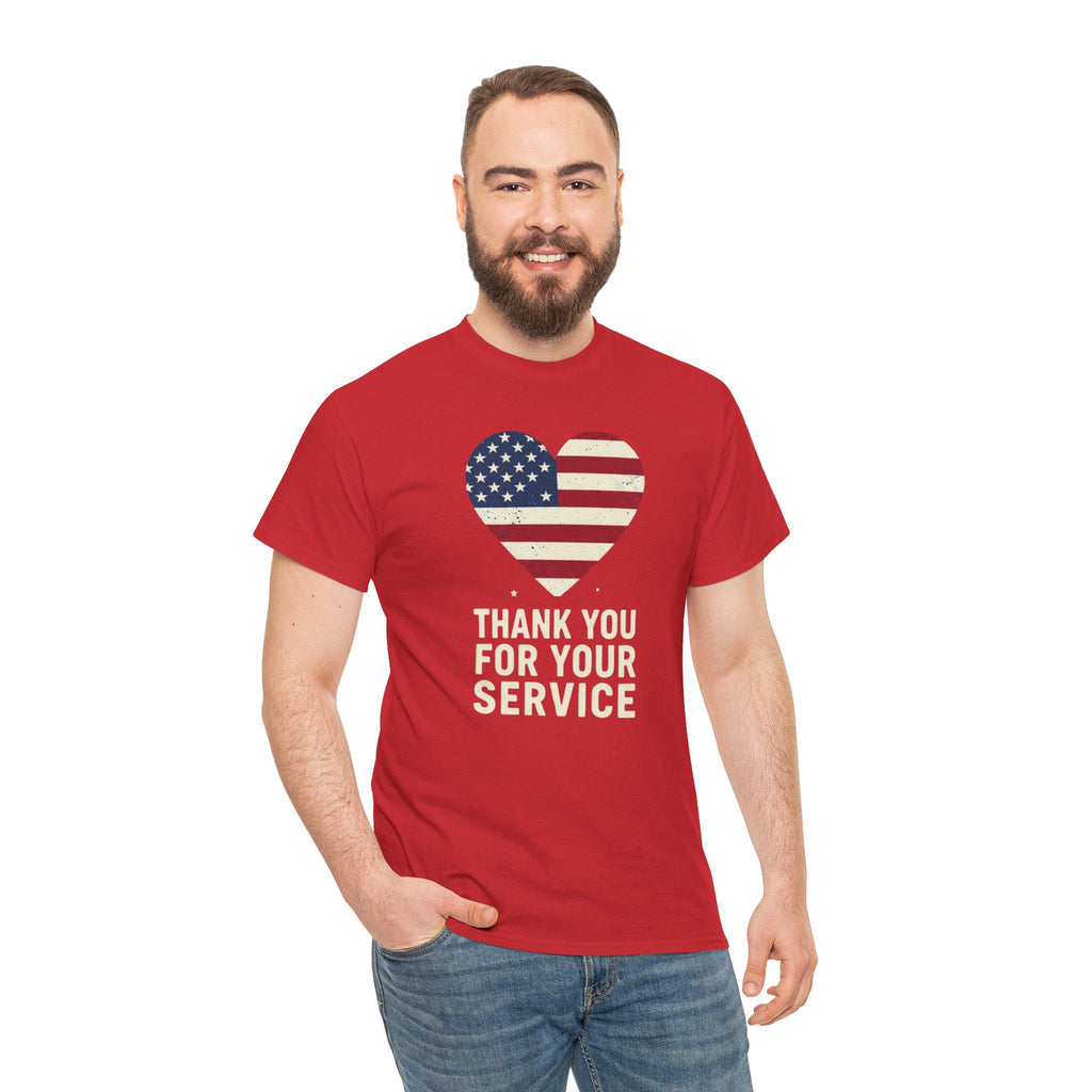 American Flag Heart Thank You For Your Service Tee | Patriotic, Veterans Day