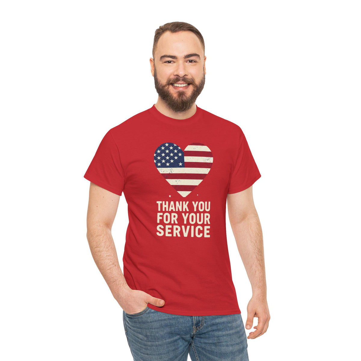 American Flag Heart Thank You For Your Service Tee | Patriotic, Veterans Day