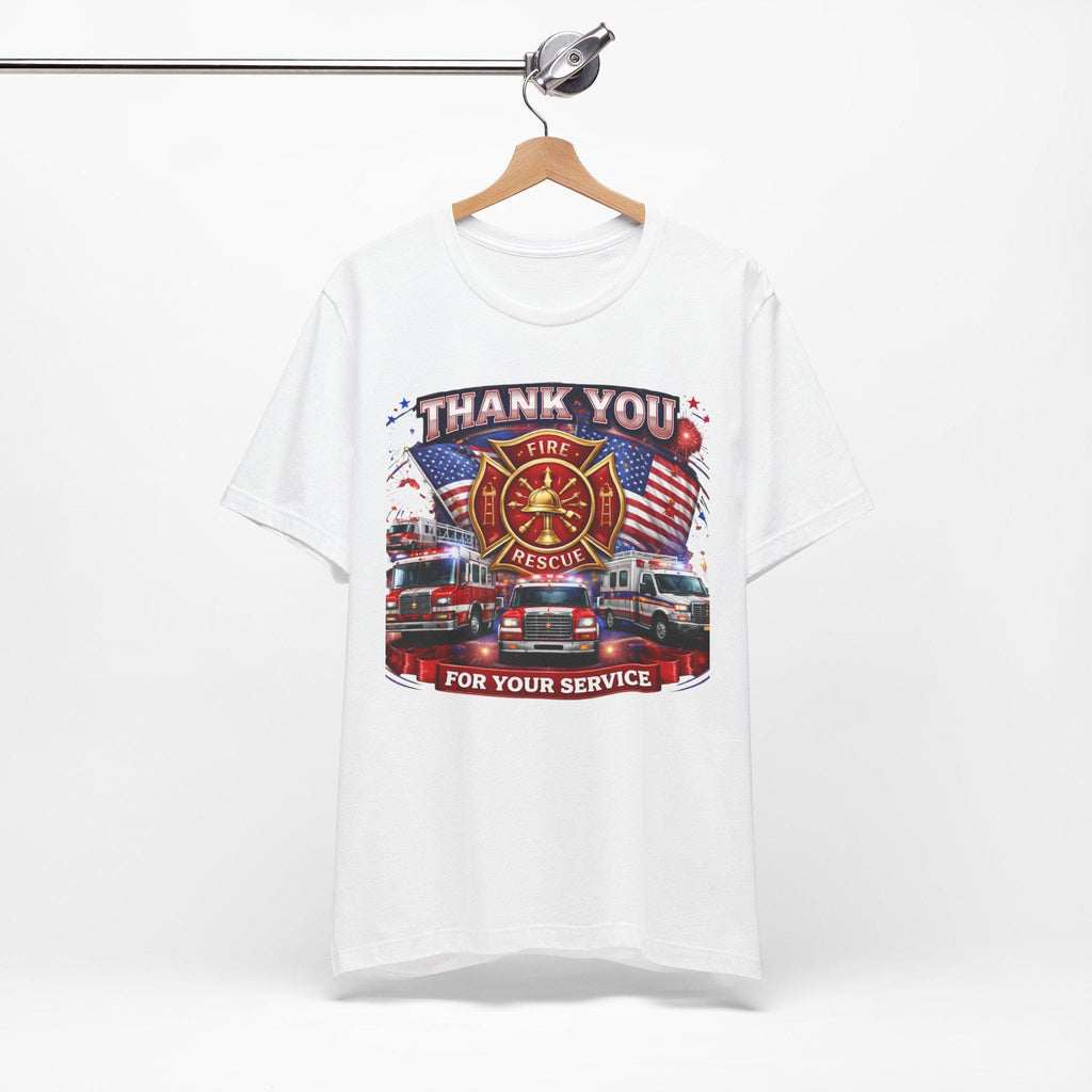 Thank You Fire Rescue For Your Service T-Shirt | Firefighter Tribute Tee