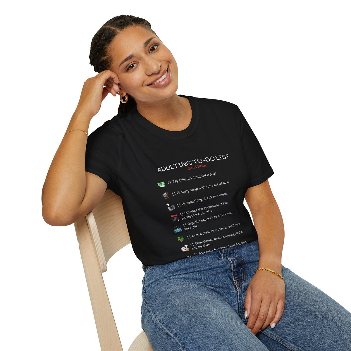 Adult To-Do List T-Shirt | Minimalist Humor Graphic Tee