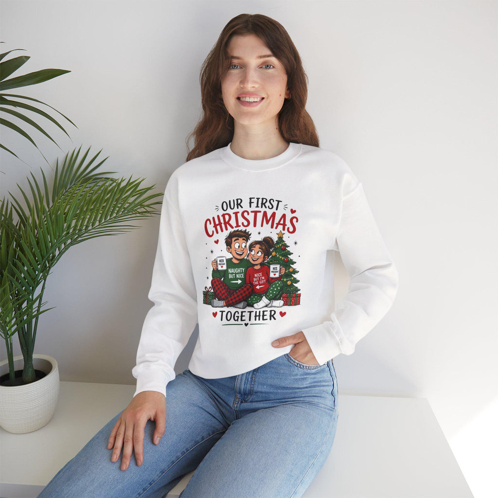Our First Christmas Together Sweatshirt | Couple Holiday Illustration