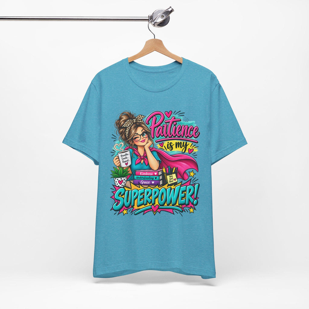 Mom Patience Superpower Graphic Tee | Comic Style Superhero Shirt