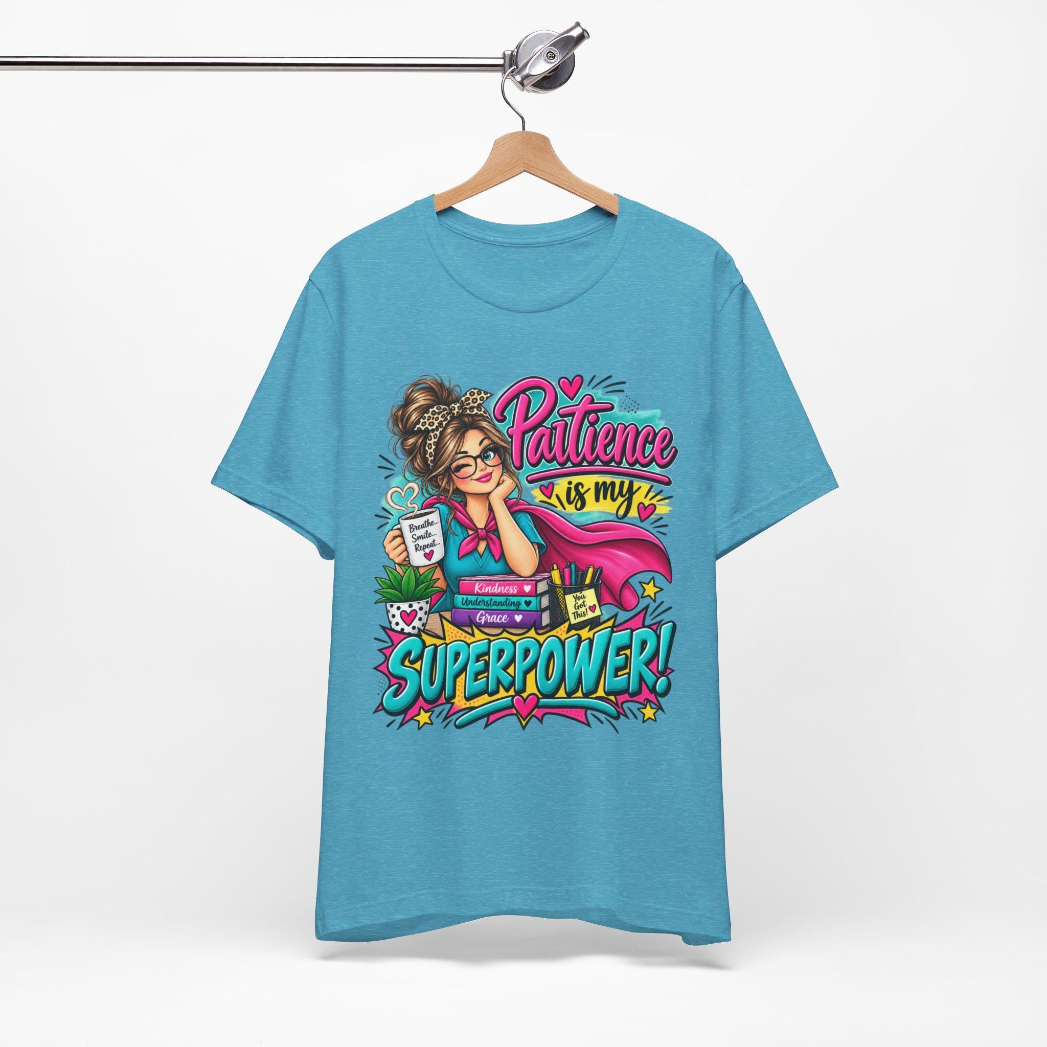 Mom Patience Superpower Graphic Tee | Comic Style Superhero Shirt