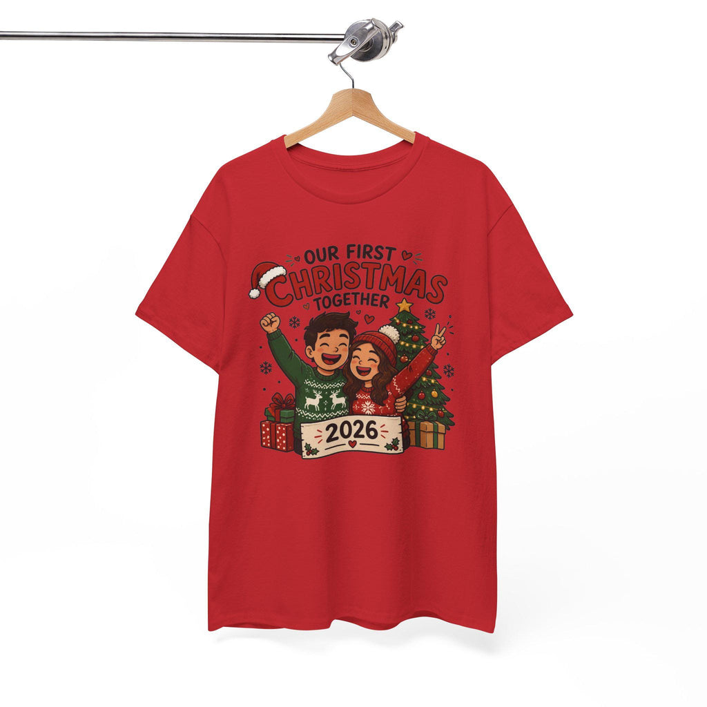 Our First Christmas Together 2026 Tee | Couple Holiday Shirt, Christmas Tree Illustration