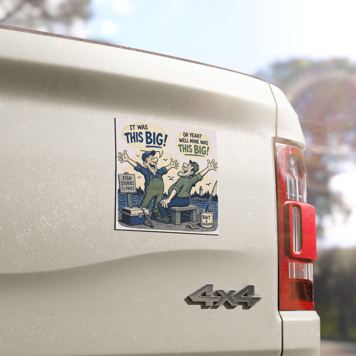 Fishing Humor It Was This Big Car Magnet | Funny Fishermen Dock Scene